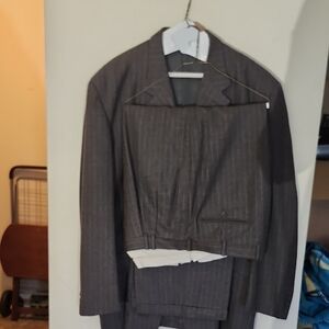 Classic Gray Pinstripe Suit Set for Business